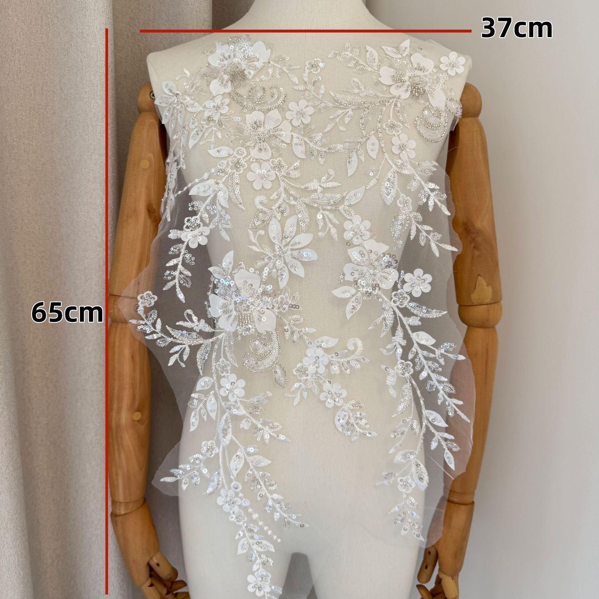 Zh476 sequin embroidery stereo laser embroidery beaded fabric evening dress performance collar flower diy catwalk children's clothing