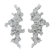 Zh444 white 3d lace beaded lace applique diy handmade bridal jewelry accessories
