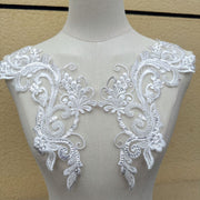 D1 three-dimensional beading on flowers heavy industry lace flowers embroidered lace accessories clothing decoration embroider fabric flowers