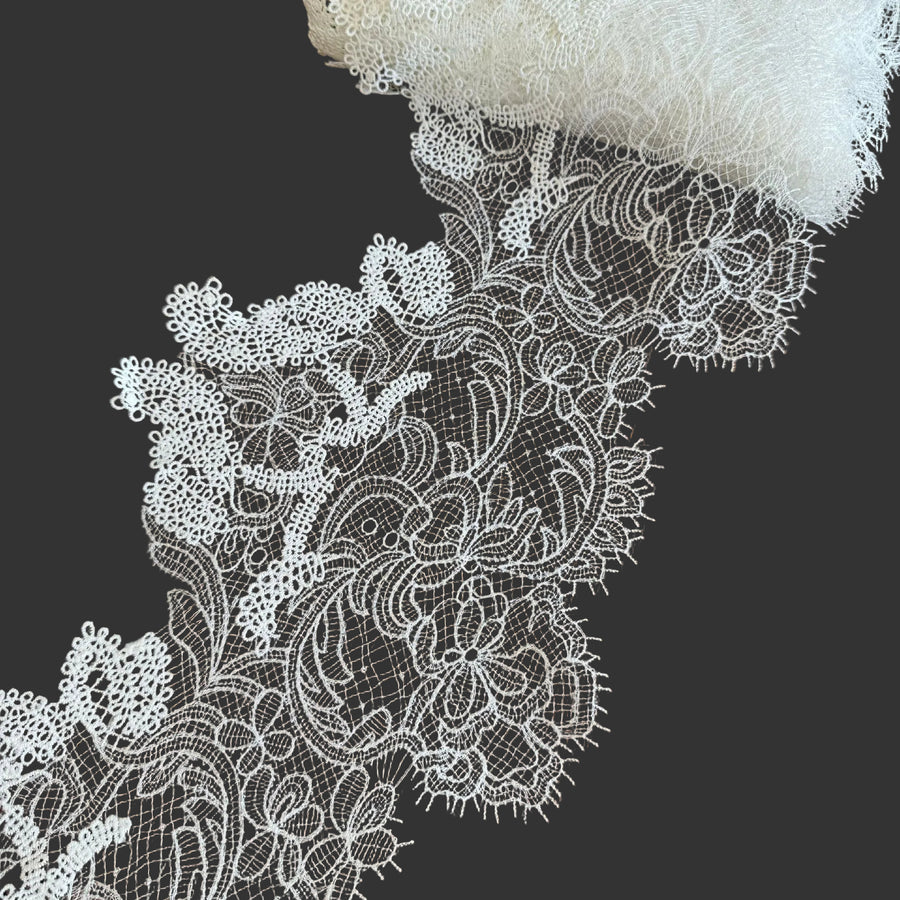 Hollow fish silk line width lace wedding dress veil, fabric decoration eyelashes milk silk accessories R98