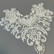 Lace Sequin Millet Bead Neckline Corsage - DIY Wedding Dress & Headscarf Accessory (ZH248)