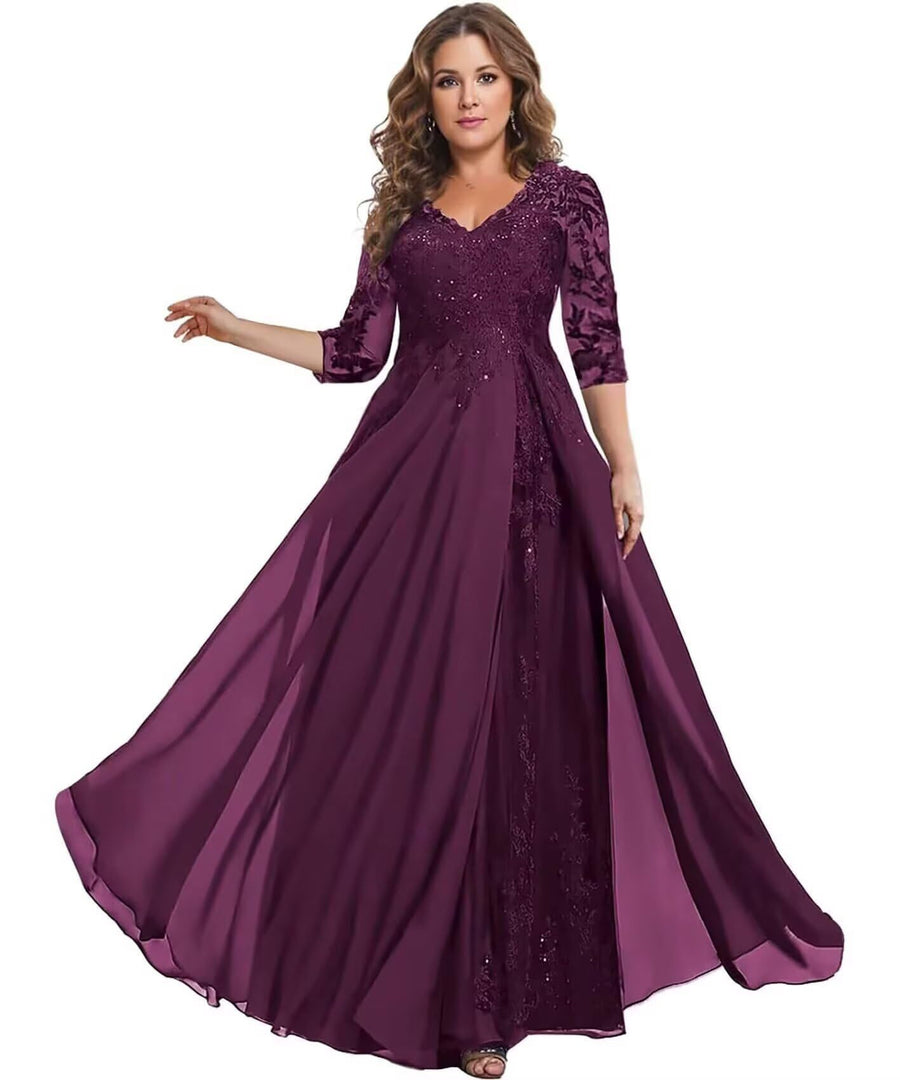 European station cross-border amazon dress chiffon patchwork lace cut out long dress bridesmaid evening dress women's evening dress