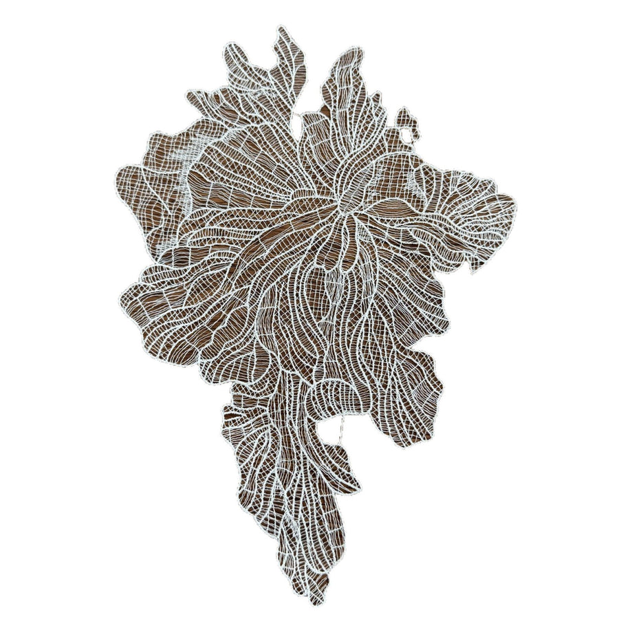 Large Water-Soluble Fish Silk Thread Flower - DIY Clothing, Wedding Dress & Hair Accessory (R270)