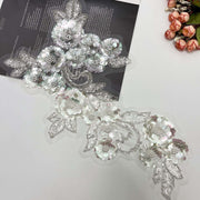 Beaded sequin pearl embroidered lace trim for DIY wedding dress embellishments.