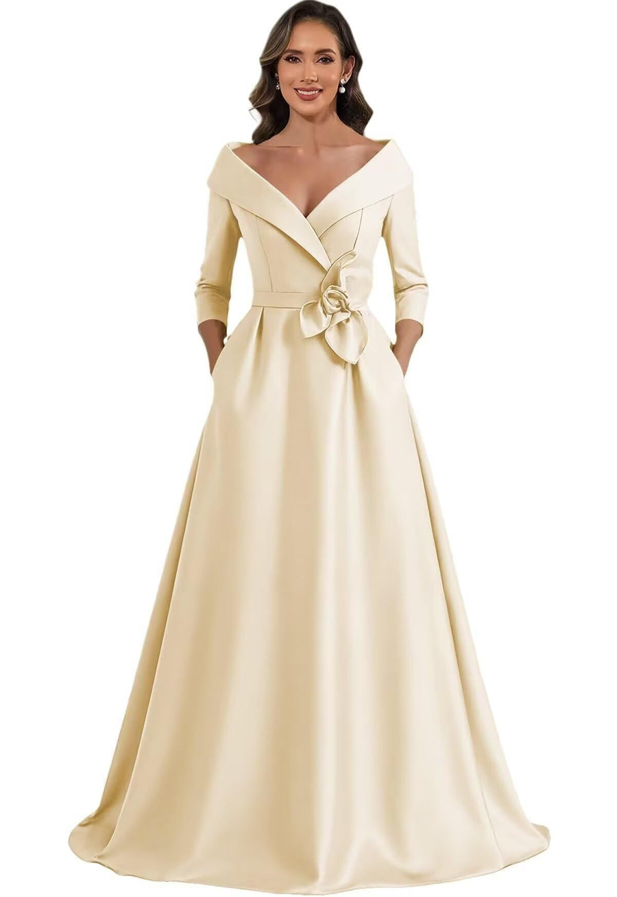 European and american style plus size evening gown - floor length dress for weddings, mother of the bride, annual meetings, and performances - flattering and figure-forgiving for curvy women