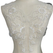 White DIY handmade accessories, wedding dress decoration lace to flower applique front chest back lace ZH125