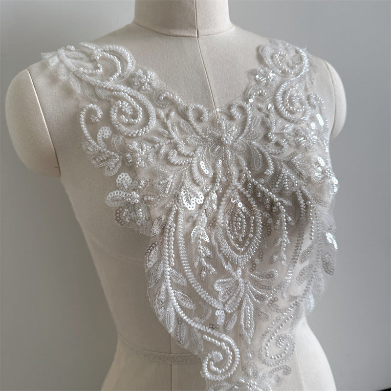 Beaded collar & corsage cheongsam wedding dress - fashion performance costume, guangdong dance appliqué zh202