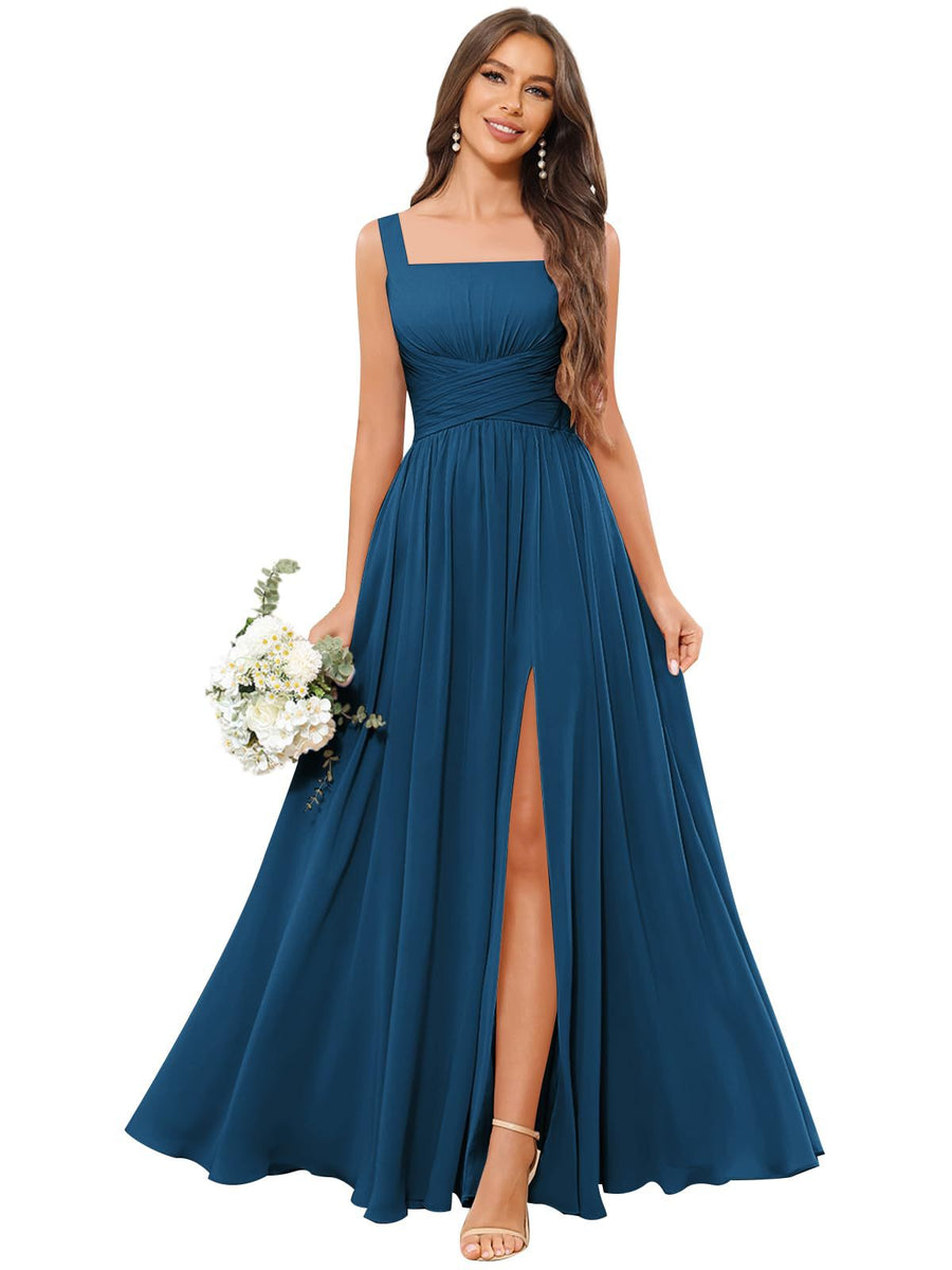 Fashion cross-border women's dress pure color evening dress multi-color optional sister group toast annual meeting performance dress fat m