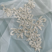 Heavy-duty embroider beaded glass bead collar flower diy wedding dress performance clothing collar diy flower piece collar zh325