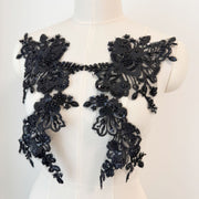 ZH413 black European new mesh embroidery lace accessories, foreign trade wedding veil DIY accessories lace