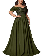 European and american plus size evening gowns: long, slimming dresses for banquets, parties, birthday celebrations, annual meetings, and hostess events