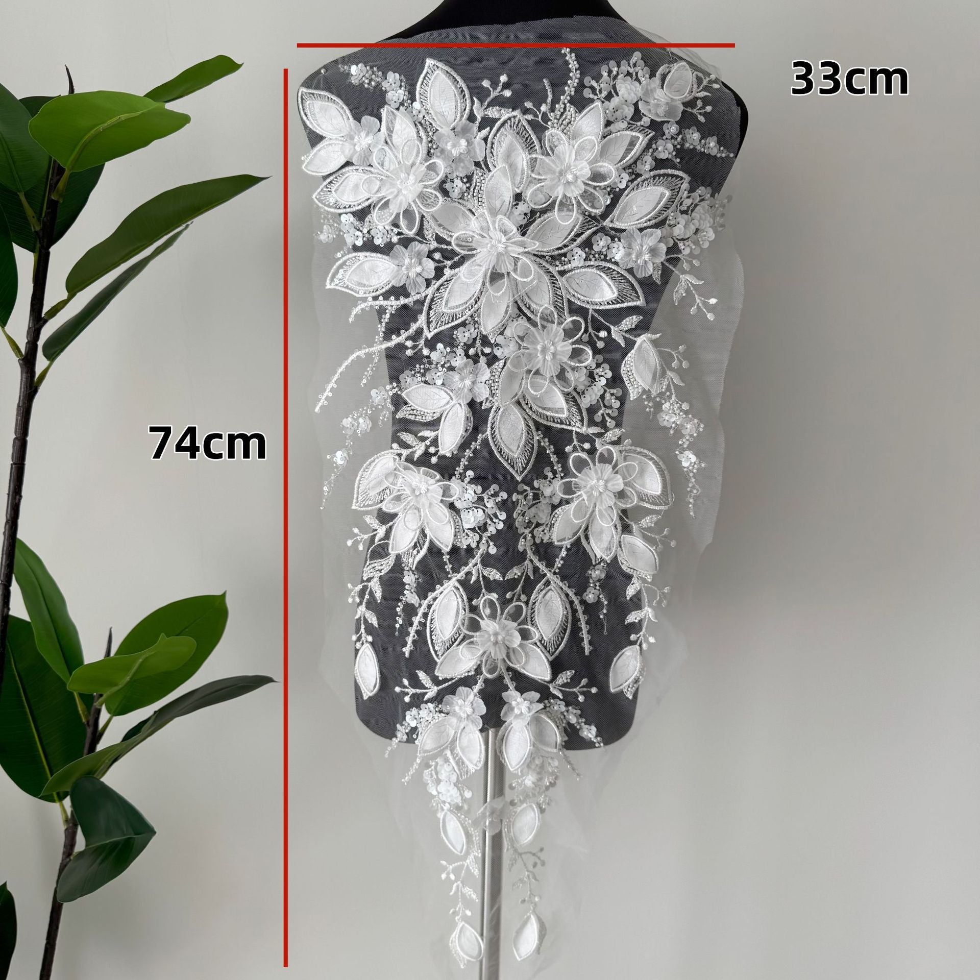 Zh510 three-dimensional handmade petals embroider leaves wedding dress veil diy curtains clothing fabric lace lace