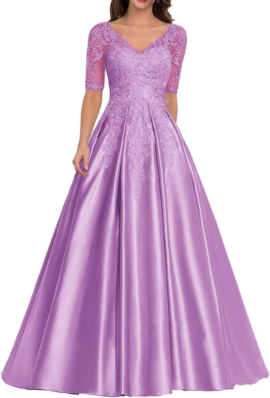 European and american style plus size evening gown - women's satin floor-length dress - perfect for weddings, bridesmaids, annual galas, and performances - flattering and figure-forgiving