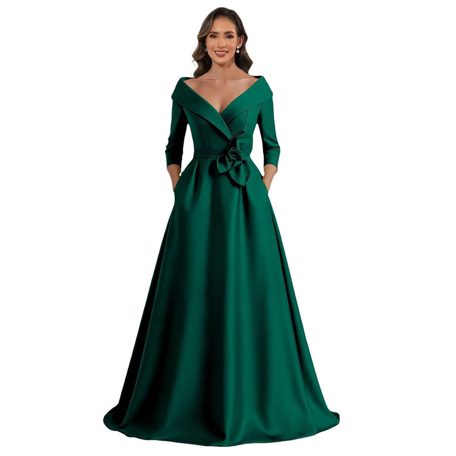 European and american style plus size evening gown - floor length dress for weddings, mother of the bride, annual meetings, and performances - flattering and figure-forgiving for curvy women