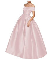 European and american one-shoulder satin flared maxi dress with tie-up bow waist – evening, wedding, and mother-of-the-bride long gown