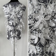 Zh510 three-dimensional handmade petals embroider leaves wedding dress veil diy curtains clothing fabric lace lace