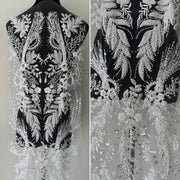Rhinestone Sequin Lace Flower Appliqué - DIY Wedding Dress, Evening Gown & Formal Wear Embellishment (ZH426)