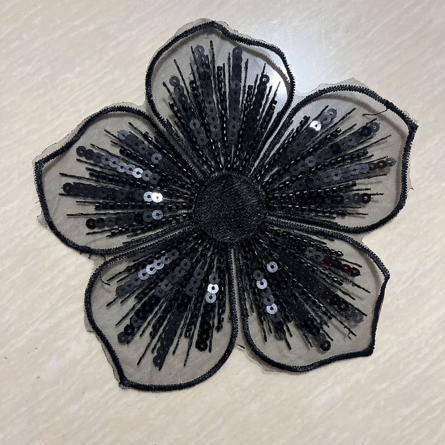 Beaded Organza Rice Bead Flower Embroidery Mesh Lace – DIY Wedding Dress Appliqué (R145)