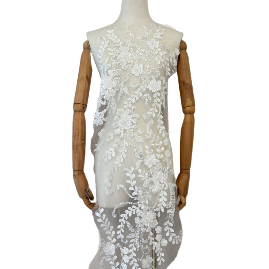 Zh471 new large embroidery bead embroidery sequin sequin wedding dress children's clothing embroidered fabric computer embroidery