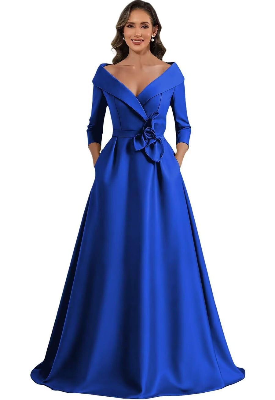 European and american style plus size evening gown - floor length dress for weddings, mother of the bride, annual meetings, and performances - flattering and figure-forgiving for curvy women