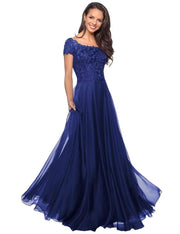 European and american style plus size evening gown women's lace chiffon floor-length dress wedding bridesmaid annual meeting performance outfit for curvy moms