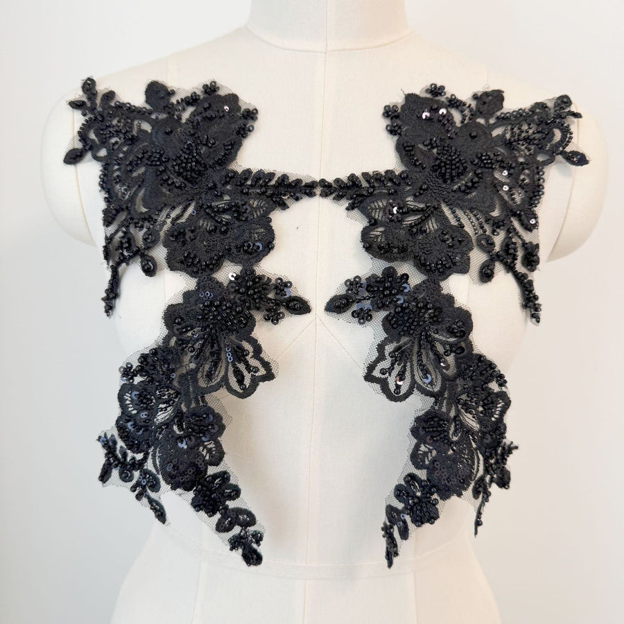 ZH413 black European new mesh embroidery lace accessories, foreign trade wedding veil DIY accessories lace