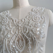 Beaded collar & corsage cheongsam wedding dress - fashion performance costume, guangdong dance appliqué zh202