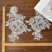 Hand-Embroidered Lace Leaf Veil Applique - DIY Women's Shirt & Clothing Accessory (R258)