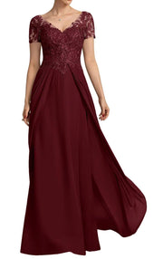Chiffon long evening gown mother prom dress long skirt bridesmaid dress annual meeting host banquet dress performance dress plus size