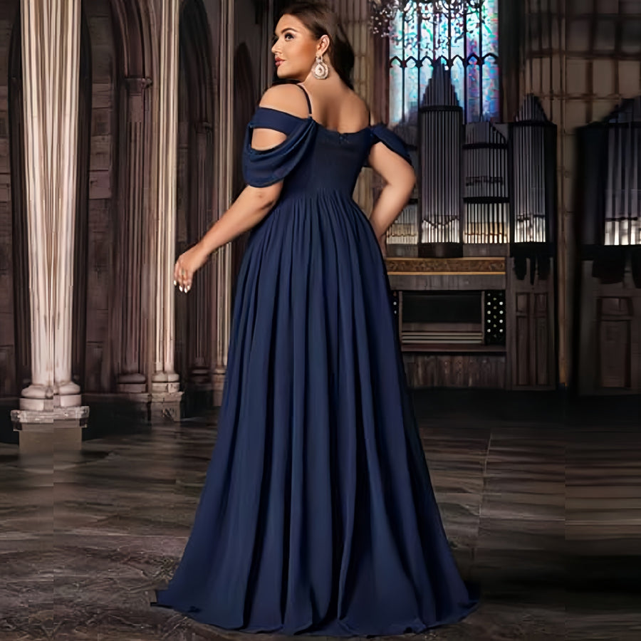 European and american plus size evening gowns: long, slimming dresses for banquets, parties, birthday celebrations, annual meetings, and hostess events