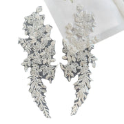 White Sequined Lace Flower Bridal Veil - Beaded Wedding Headpiece & DIY Accessory