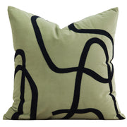 Gradient Shearling Cushion Cover - Geometric Lines in Modern Luxury Style