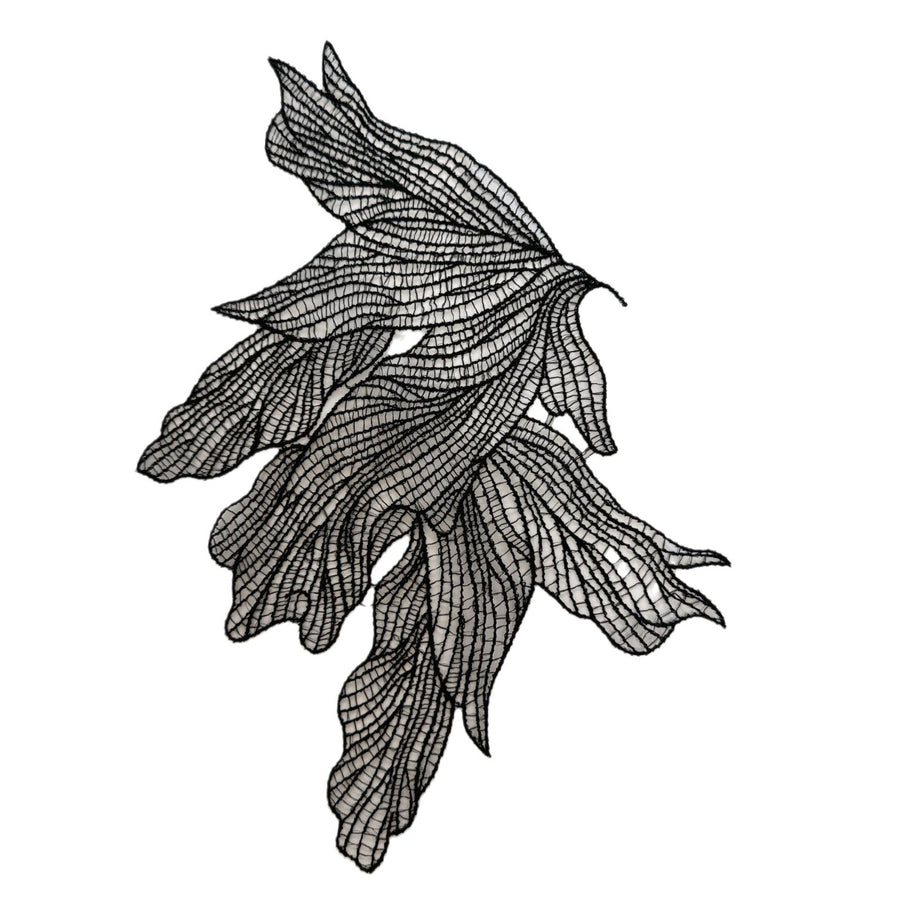 Black Butterfly Fish Silk Embroidery Lace Patch - DIY Clothing & Handmade Accessories Sticker (R70)