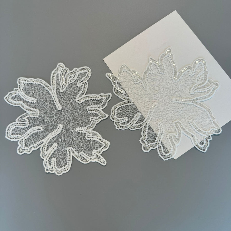 20Cm fish silk thread hollow lace flower flower piece cloth patch headdress wedding accessories wedding handmade R132 large