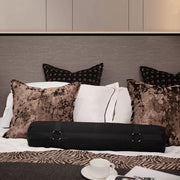 Black & Coffee Cut Velvet Cushion Cover - Modern Luxury Style