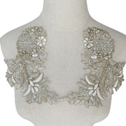 Heavy Industry Multi-Color Diamond Lace Applique - Luxury Patch for Dress, Hat & Headscarf DIY
