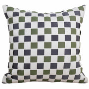 Panelled Green Cushion Cover - Modern Texture with Crafted Detail