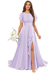 Cross-border amazon bestseller: long bohemian chiffon midi dress - short sleeve, cinched waist, evening gown, bridesmaid dress
