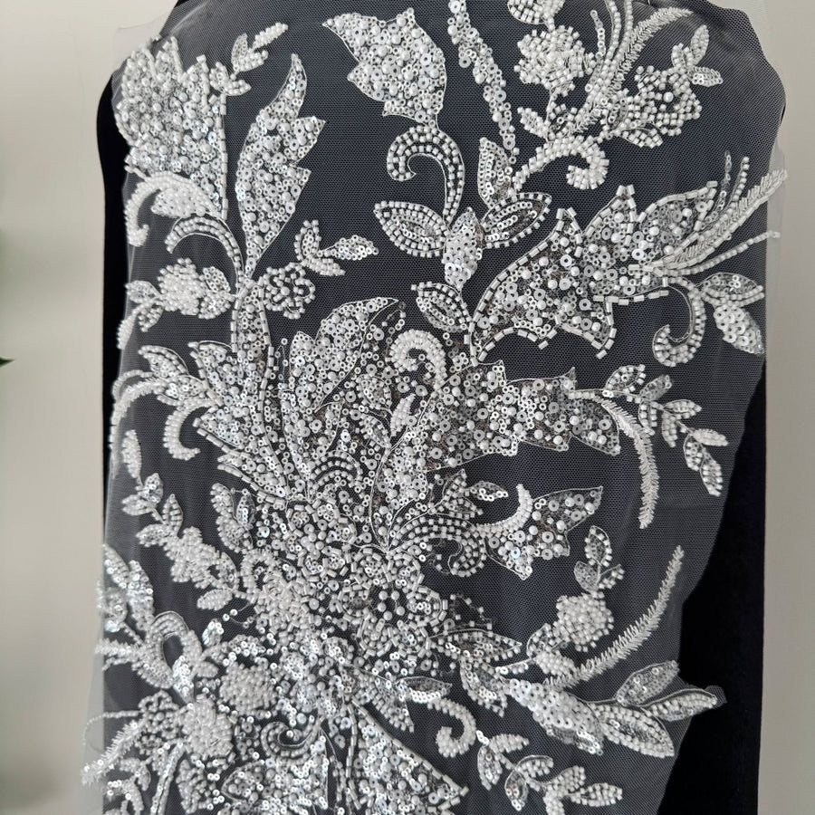Zh481 beaded embroidery mesh pearl lace beaded accessories diy clothing dress decoration accessories