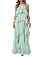 Cross-border hot-selling plus size chiffon dress high waistslimming look design multi-color sister group toast dress full size personalized