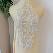 Extra Large Sequin Lace Appliqué Back Bodice - DIY Wedding Dress, Clothing & Chest Decoration Mesh Material (ZH445)