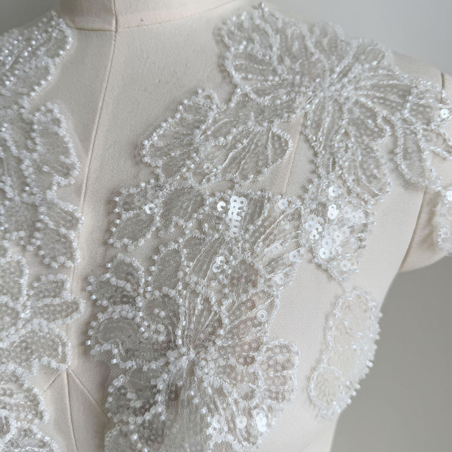 Mesh Machine Bead Decal Embroidery Lace Clothing Accessories - DIY Bead Embroidery Decal (ZH281)