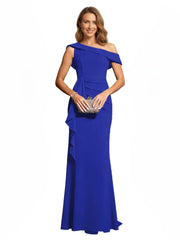 Cross-border amazon bestseller: long one-shoulder mermaid evening gown - perfect for bridesmaids, weddings, and socialite gatherings
