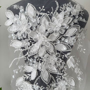 Zh510 three-dimensional handmade petals embroider leaves wedding dress veil diy curtains clothing fabric lace lace