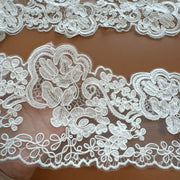 15CM White Mesh Embroidery Barcode Lace Trim - Clothing Cuffs, Waist & Jewellery Decoration (R218)