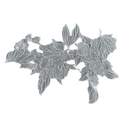 White hollow fish silk lace embroidery cloth sticker for bridal veil and wedding dress decoration