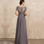 Chiffon long evening gown mother prom dress long skirt bridesmaid dress annual meeting host banquet dress performance dress plus size
