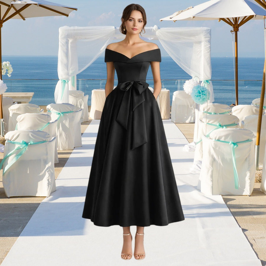 Plus size evening gown for women - satin wedding bridesmaid dress, perfect for annual meetings, performances, and special occasions. flattering and figure-enhancing, designed for curvy women. a stylish choice for mothers