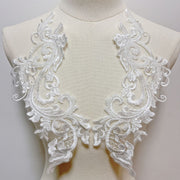 Black Flat Embroidered Mesh Lace Trim - DIY Bridal Veil & Wedding Dress Accessory