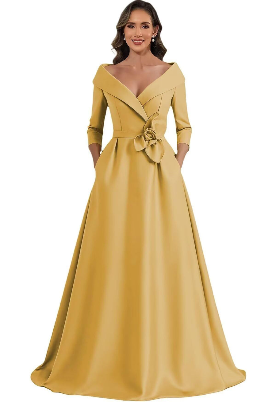European and american style plus size evening gown - floor length dress for weddings, mother of the bride, annual meetings, and performances - flattering and figure-forgiving for curvy women